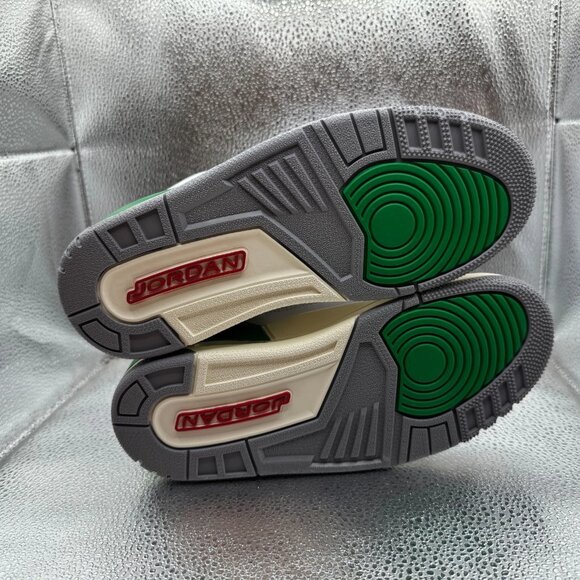 Size 6.5W/G5Y Air Jordan 3 Retro White Red Lucky Green Athletic Shoes CK9246-136 - Picture 7 of 8